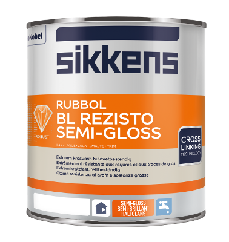 Sikkens Rubbol Bl Rezisto Semi Gloss N00 - Lakverf - Dekkend - Binnen - Water basis - Zijdeglans