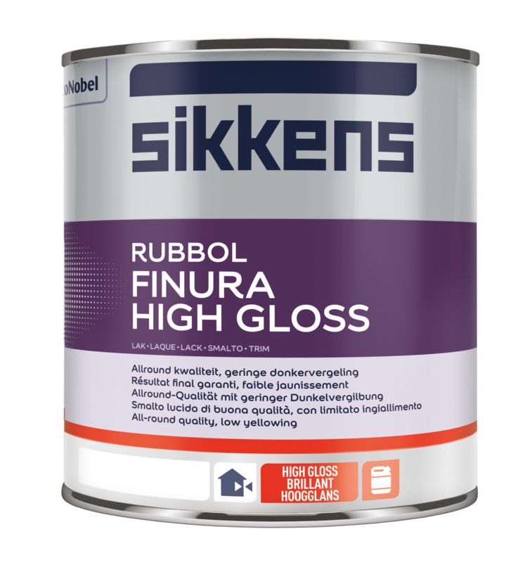 Sikkens Rubbol Finura High Gloss N00 - Lakverf - Dekkend - Binnen en buiten - Terpentine basis - Hoogglans