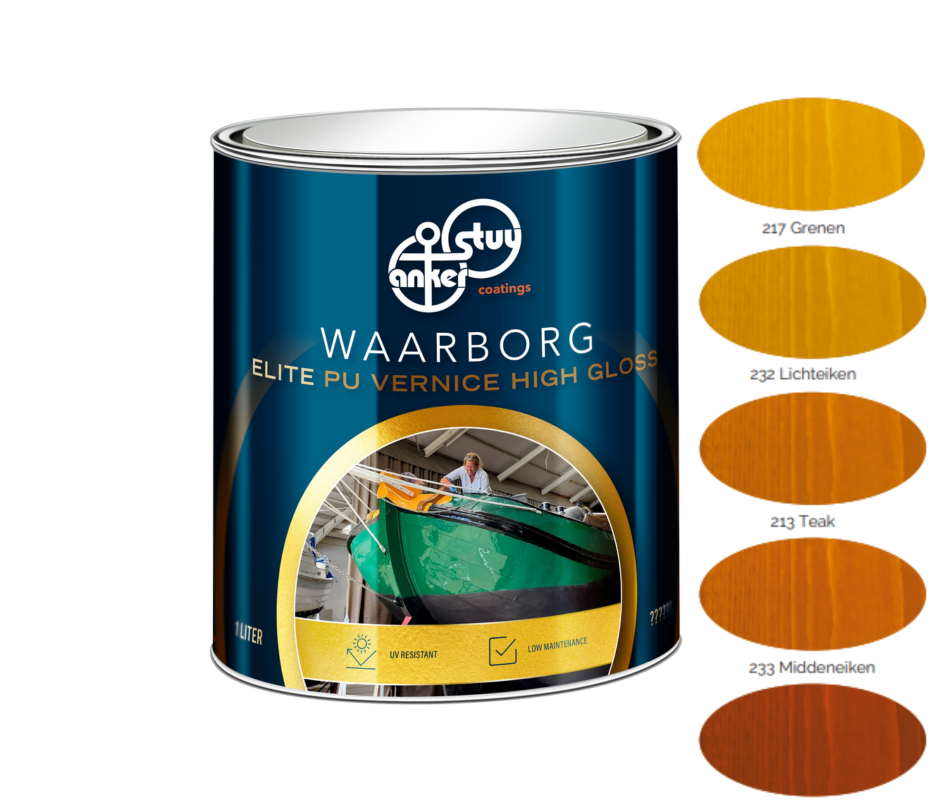 Anker Stuy Waarborg Elite PU Vernice High Gloss - 1 Liter - Buitenlak Transparant