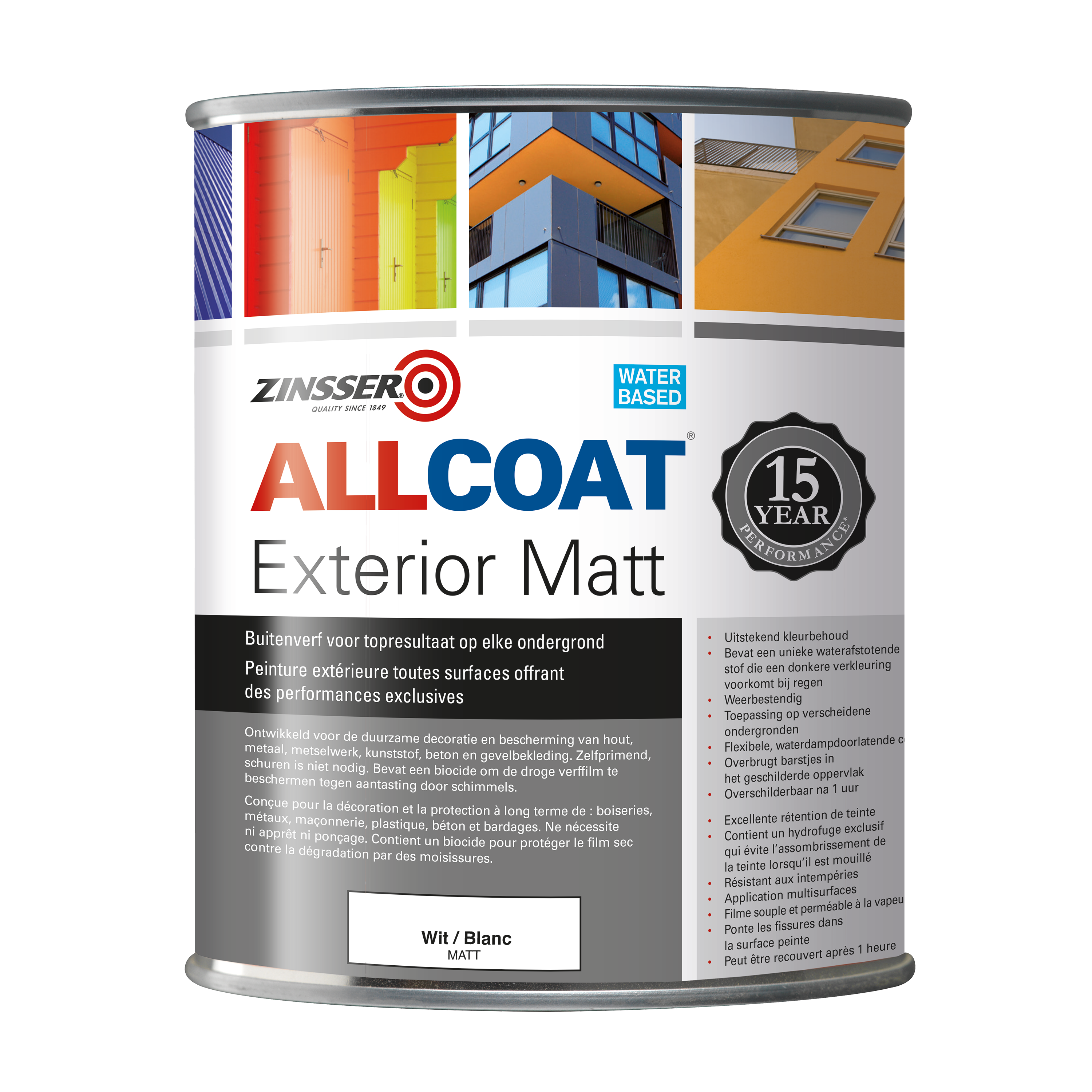 Zinsser Allcoat Exterior Matt Wit 5L